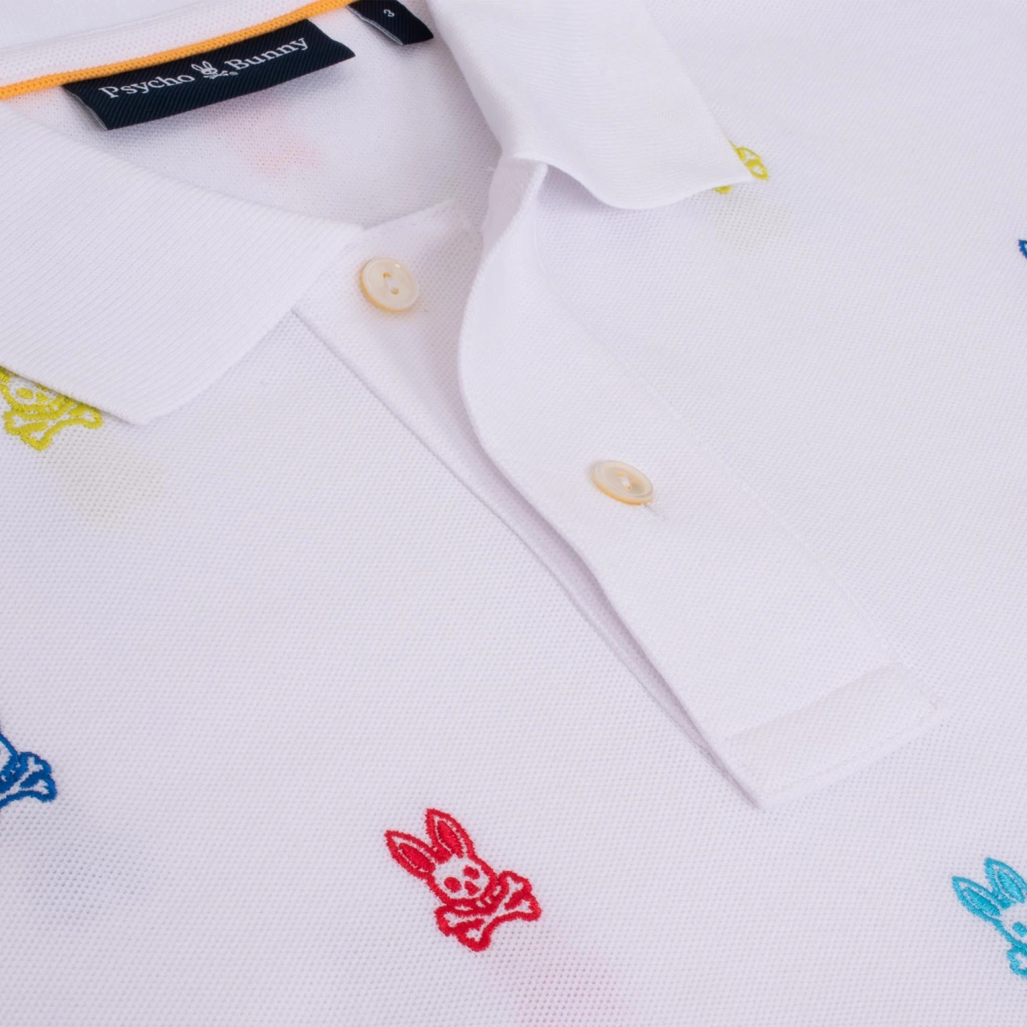 Psycho Bunny Bonham All Over Print Pique Polo Shirt White 13 Psycho Bunny Bonham All Over Print Pique Polo Shirt White - Image 13