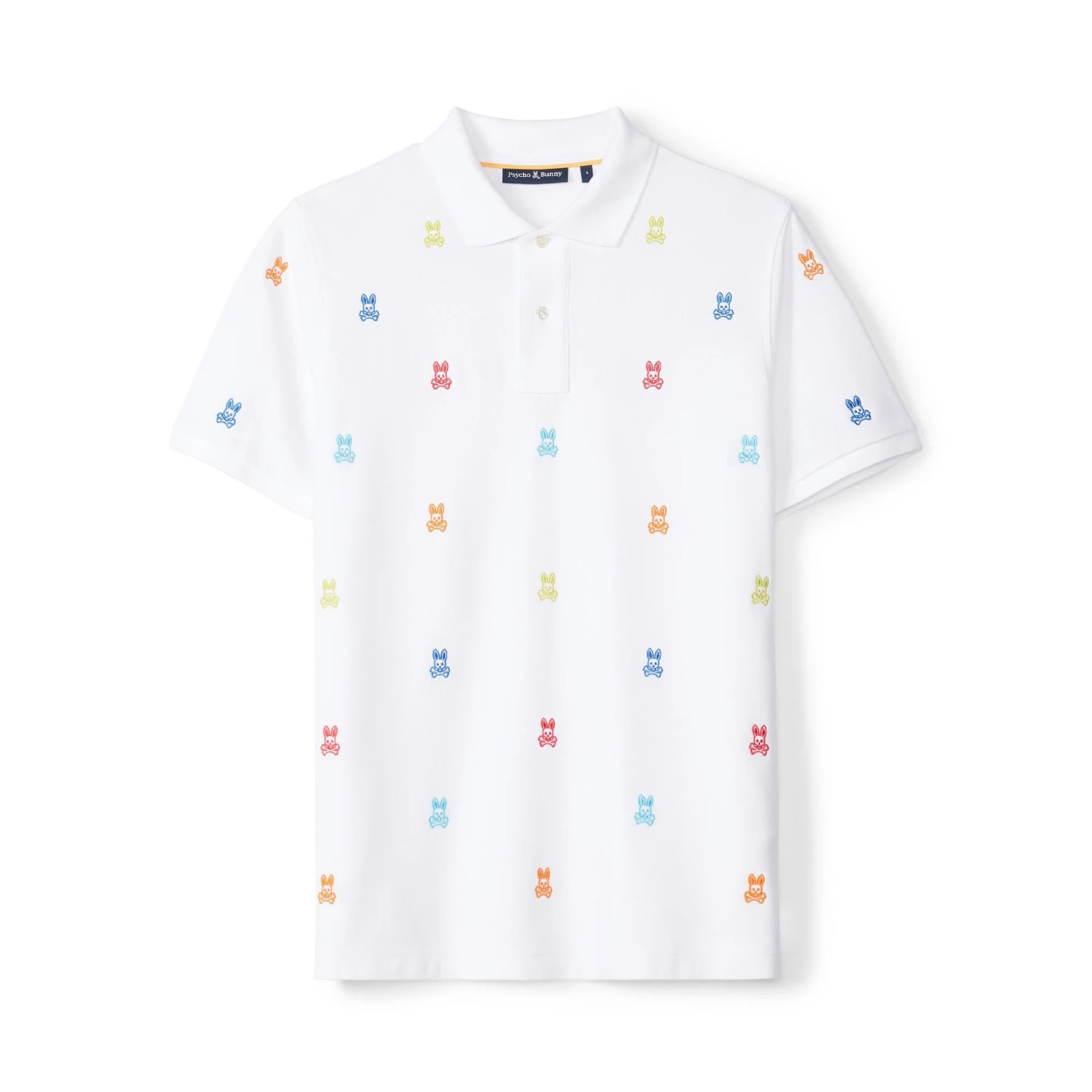 Psycho Bunny Bonham All Over Print Pique Polo Shirt White 10 Psycho Bunny Bonham All Over Print Pique Polo Shirt White - Image 10
