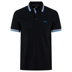 Boss Paddy Cotton Pique Mens Polo Shirt Black