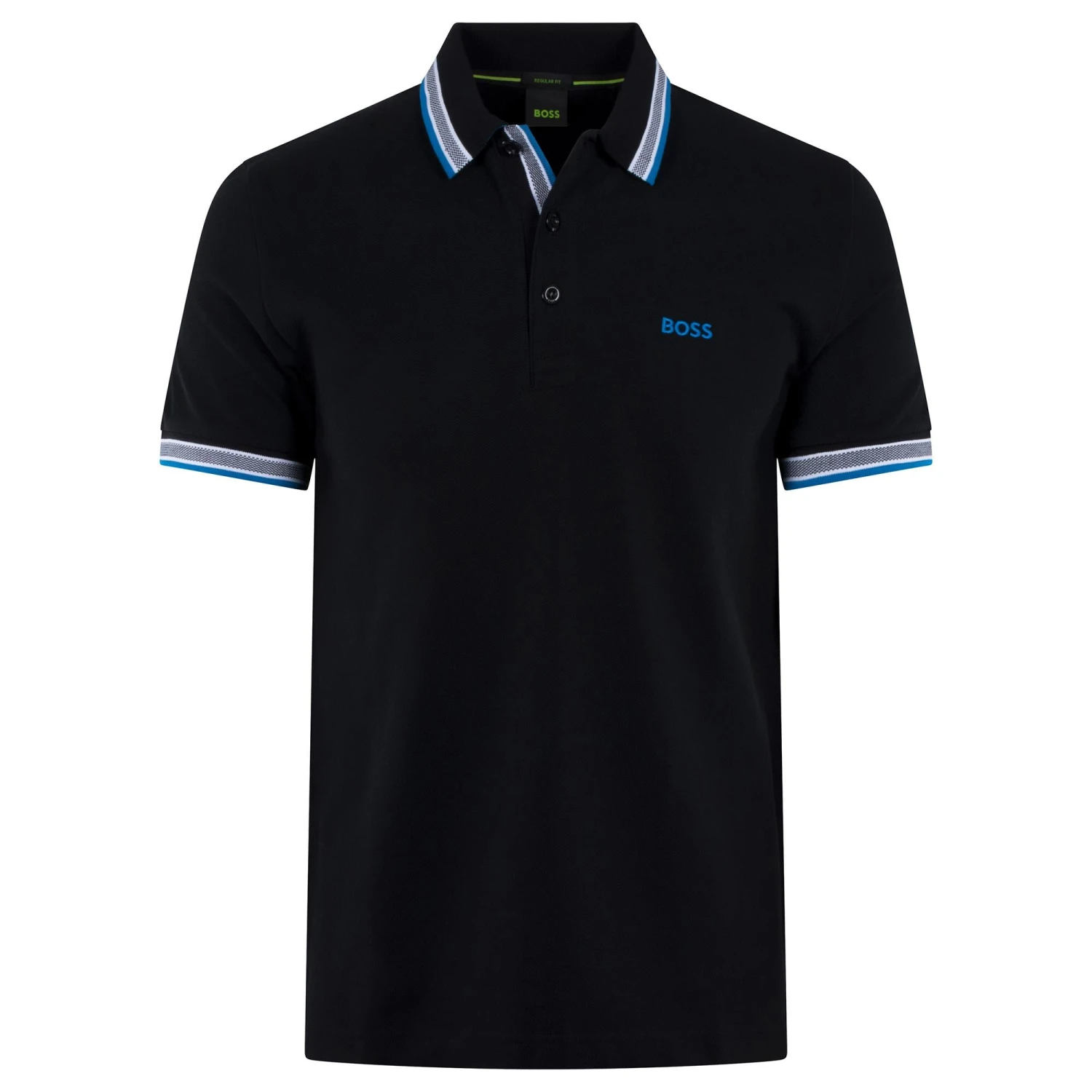 Boss Paddy Cotton Pique Mens Polo Shirt Black 7 Boss Paddy Cotton Pique Mens Polo Shirt Black - Image 7