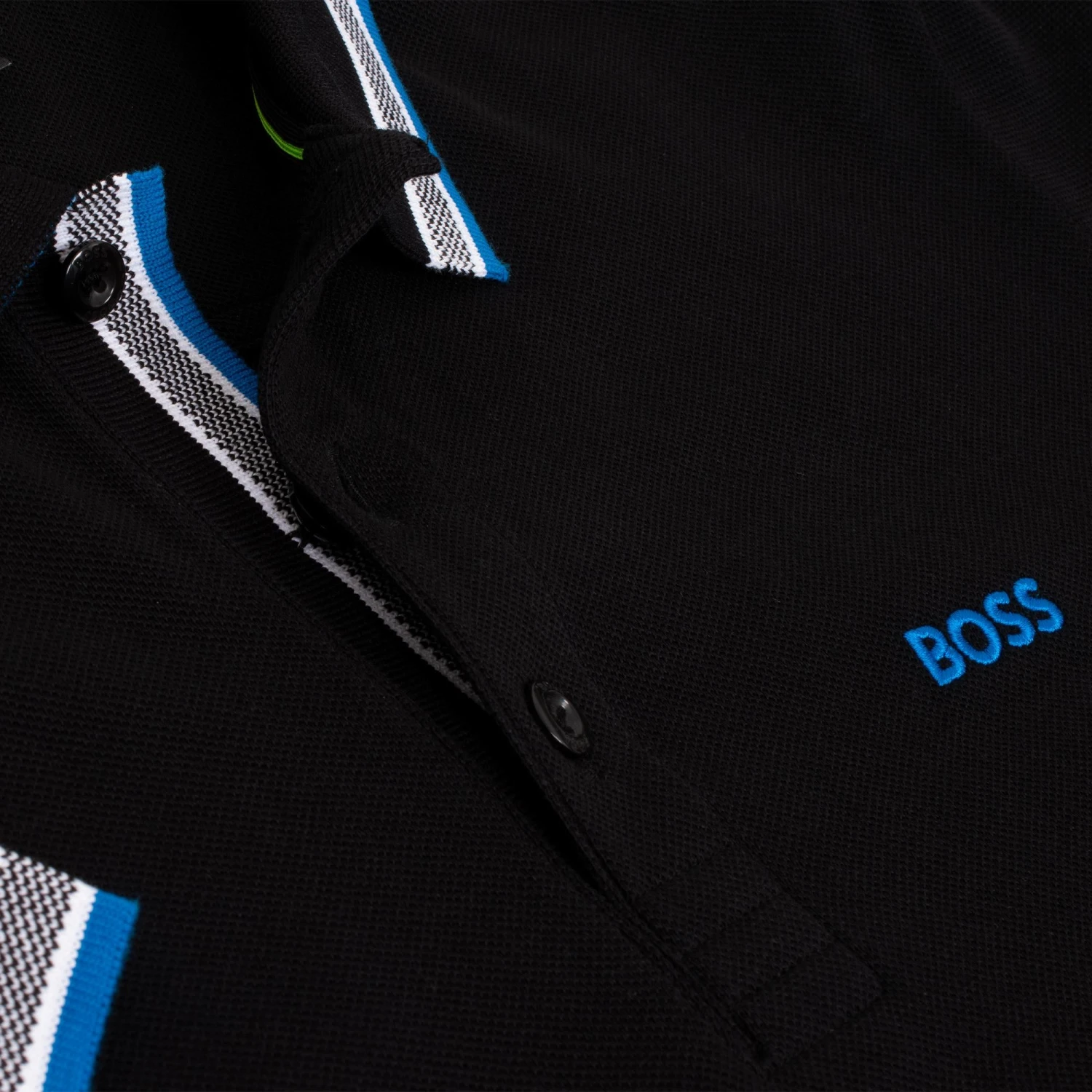 Boss Paddy Cotton Pique Mens Polo Shirt Black 15 Boss Paddy Cotton Pique Mens Polo Shirt Black - Image 15