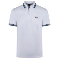 Boss Paddy Cotton Pique Mens Polo Shirt White 27 Boss Paddy Cotton Pique Mens Polo Shirt White -Teepeg Shop image430241784