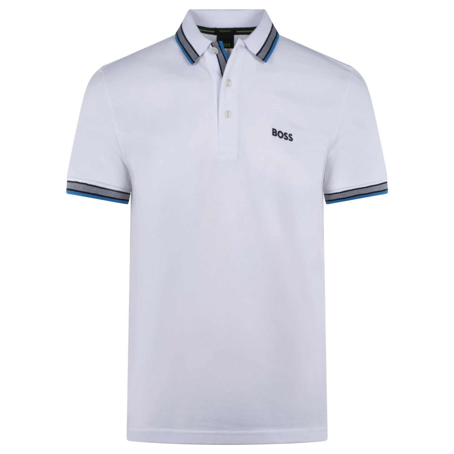 Boss Paddy Cotton Pique Mens Polo Shirt White 8 Boss Paddy Cotton Pique Mens Polo Shirt White - Image 8