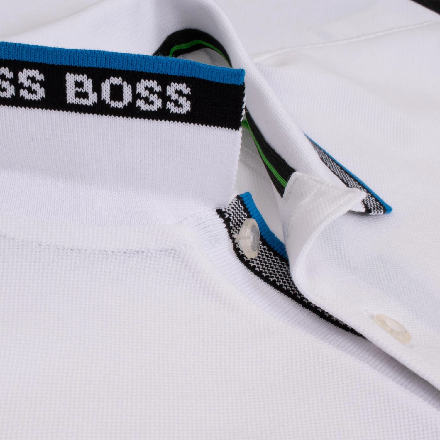 Boss Paddy Cotton Pique Mens Polo Shirt White 18 Boss Paddy Cotton Pique Mens Polo Shirt White - Image 18