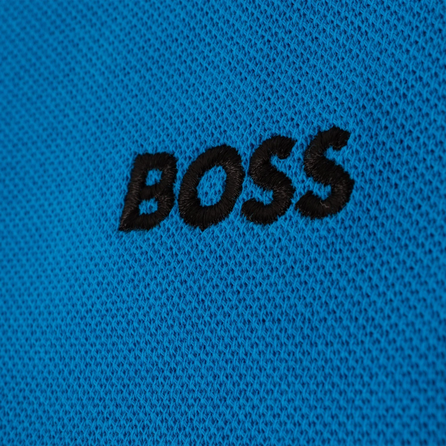 Boss Paddy Cotton Pique Mens Polo Shirt Open Blue 5 Boss Paddy Cotton Pique Mens Polo Shirt Open Blue - Image 5