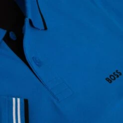 Boss Paul Stretch Cotton Slim Fit Mens Polo Shirt Light Blue -Teepeg Shop image430243677