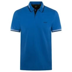 Boss Paul Stretch Cotton Slim Fit Mens Polo Shirt Light Blue -Teepeg Shop image430243690