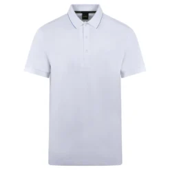 Boss Paule 4 Contrast Pique Slim Fit Mens Polo Shirt White -Teepeg Shop image430243952