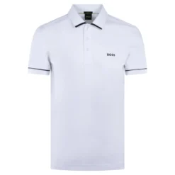 Boss Paule Cotton Slim Fit Polo Shirt White -Teepeg Shop image430247354