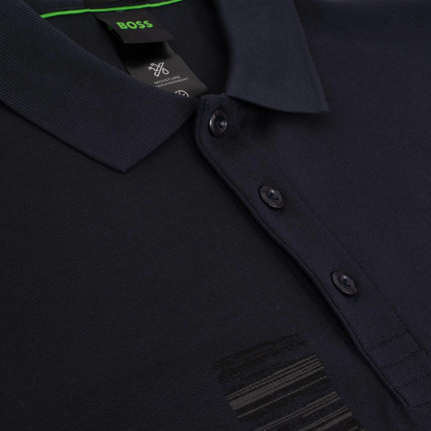 Boss Paddy 6 Cotton Blend Mens Polo Shirt Navy 3 Boss Paddy 6 Cotton Blend Mens Polo Shirt Navy - Image 3