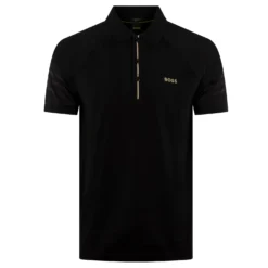 Boss Paddy 2 Cotton Pique Mens Polo Shirt Black -Teepeg Shop image430248680