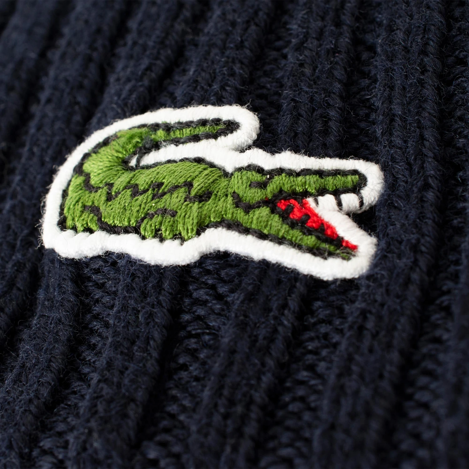 Lacoste Rib Knit Beanie Navy 2 Lacoste Rib Knit Beanie Navy - Image 2