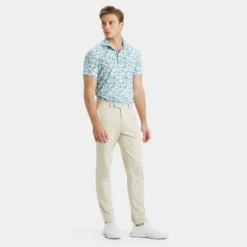 G/FORE Botanic Garden Tech Jersey Mens Golf Polo Shirt Mineral -Teepeg Shop image433005425