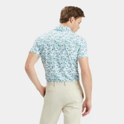 G/FORE Botanic Garden Tech Jersey Mens Golf Polo Shirt Mineral -Teepeg Shop image433005451