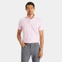 G/FORE Botanic Garden Tech Jersey Mens Golf Polo Shirt Trifle -Teepeg Shop image433005677