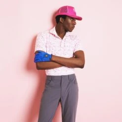 G/FORE Botanic Garden Tech Jersey Mens Golf Polo Shirt Trifle -Teepeg Shop image433005719