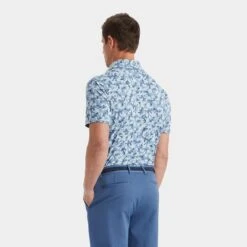 G/FORE Mapped Icon Camo Tech Jersey Mens Golf Polo FJORD -Teepeg Shop image433006685