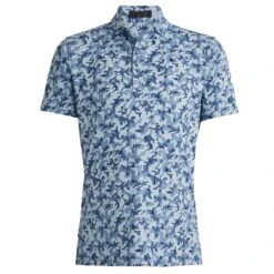G/FORE Mapped Icon Camo Tech Jersey Mens Golf Polo FJORD -Teepeg Shop image433006693