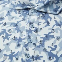 G/FORE Mapped Icon Camo Tech Jersey Mens Golf Polo FJORD -Teepeg Shop image433006703