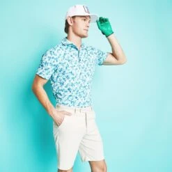 G/FORE Mapped Icon Camo Tech Jersey Mens Golf Polo Monsoon -Teepeg Shop image433006840