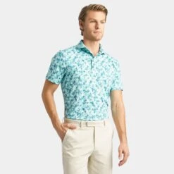 G/FORE Mapped Icon Camo Tech Jersey Mens Golf Polo Monsoon -Teepeg Shop image433006844