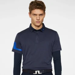 J.Lindeberg J Lindeberg Heath Mens Golf Polo Shirt Navy Melange -Teepeg Shop image433992169