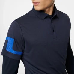 J.Lindeberg J Lindeberg Heath Mens Golf Polo Shirt Navy Melange -Teepeg Shop image433992173