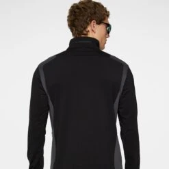 J.Lindeberg J Lindeberg Lukas Quarter Zip Mens Golf Mid Layer Black -Teepeg Shop image435898091
