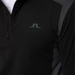 J.Lindeberg J Lindeberg Lukas Quarter Zip Mens Golf Mid Layer Black -Teepeg Shop image435898095