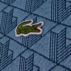 Mens Lacoste Monogram Motif Polo Shirt Blue -Teepeg Shop image435912179