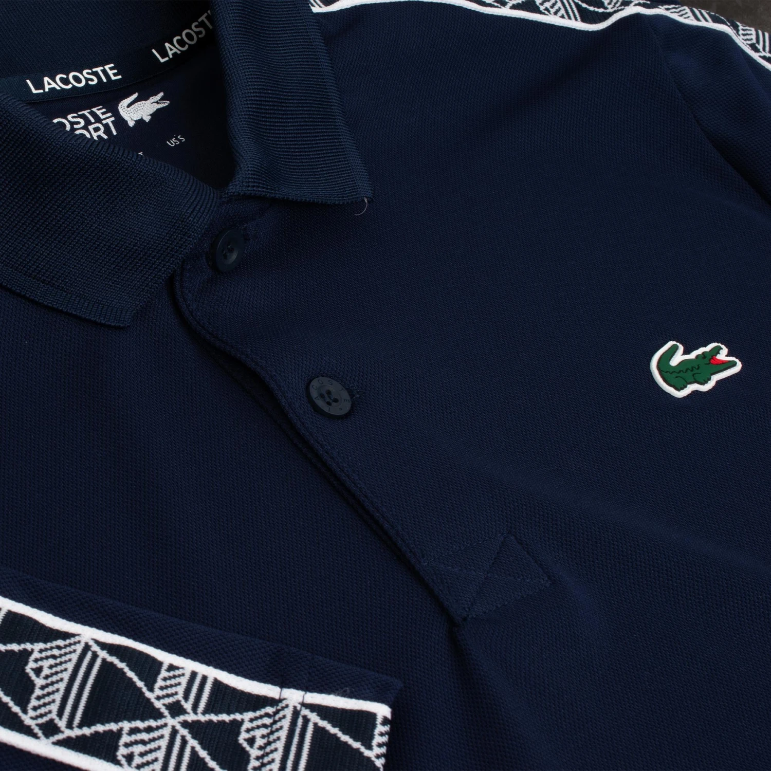 Lacoste Sport Ultra Dry Pique Mens Polo Shirt Navy 3 Lacoste Sport Ultra Dry Pique Mens Polo Shirt Navy - Image 3