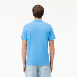 Mens Lacoste Poly Cotton Polo Shirt Blue -Teepeg Shop image435917591