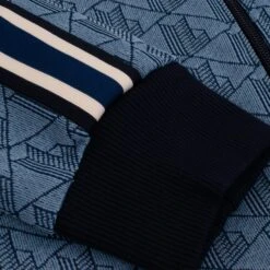 Mens Lacoste Paris Jacquard Monogram Zipped Sweatshirt Light Blue/Blue -Teepeg Shop image435918169