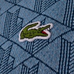 Mens Lacoste Paris Jacquard Monogram Zipped Sweatshirt Light Blue/Blue -Teepeg Shop image435918171