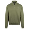 Lacoste Loose Fit Zip Neck Mens Sweater Khaki Green