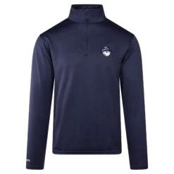 Front Page 34 Malbon Golf Cooper Bucket Performance Quarter Zip Mens Mid Layer Navy
