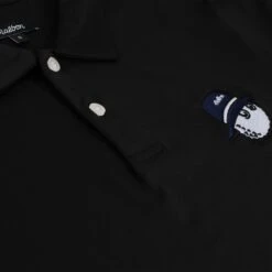 Malbon Golf Cooper Bucket Performance Pique Polo Shirt Black -Teepeg Shop image444656577