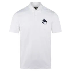 Malbon Golf Cooper Bucket Performance Pique Polo Shirt White