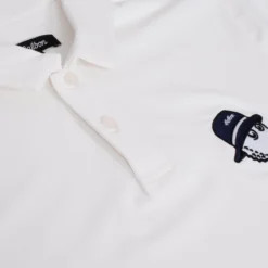 Malbon Golf Cooper Bucket Performance Pique Polo Shirt White -Teepeg Shop image444656923