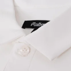 Malbon Golf Cooper Bucket Performance Pique Polo Shirt White -Teepeg Shop image444656925