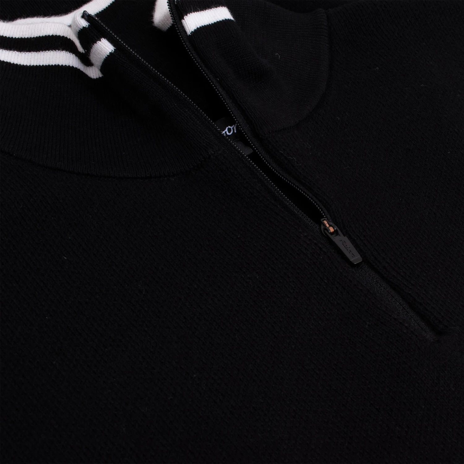 Malbon Golf Cooper Bucket Sorrel Knit Quarter Zip Sweater Black 3 Malbon Golf Cooper Bucket Sorrel Knit Quarter Zip Sweater Black - Image 3
