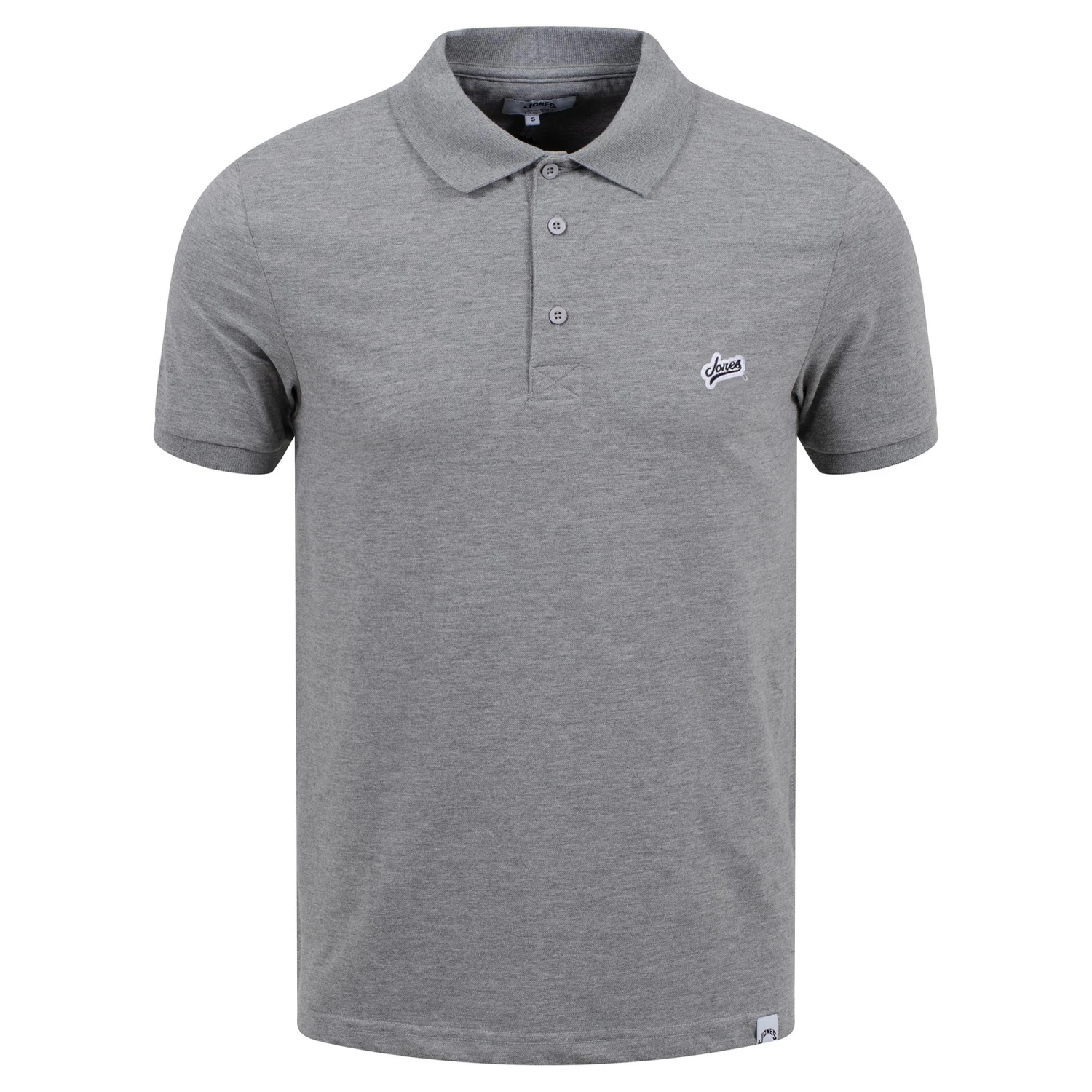 Jones Original Varsity Badge Mens Polo Shirt Grey 1 Jones Original Varsity Badge Mens Polo Shirt Grey