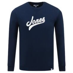 Jones Original Script Logo Mens Sweatshirt Shirt Navy