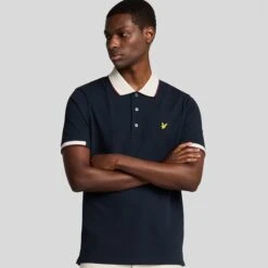 Lyle & Scott Half Tipped Mens Polo Shirt Dark Navy -Teepeg Shop image450856512