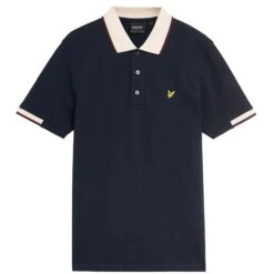 Lyle & Scott Half Tipped Mens Polo Shirt Dark Navy -Teepeg Shop image450856518