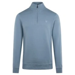 Front Page 38 Lyle & Scott Superfine Quarter Zip Sweatshirt Blue Ash