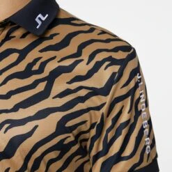 J.Lindeberg J Lindeberg Tour Tech Print Mens Golf Polo Shirt Tour Tiger Brown -Teepeg Shop image451113714
