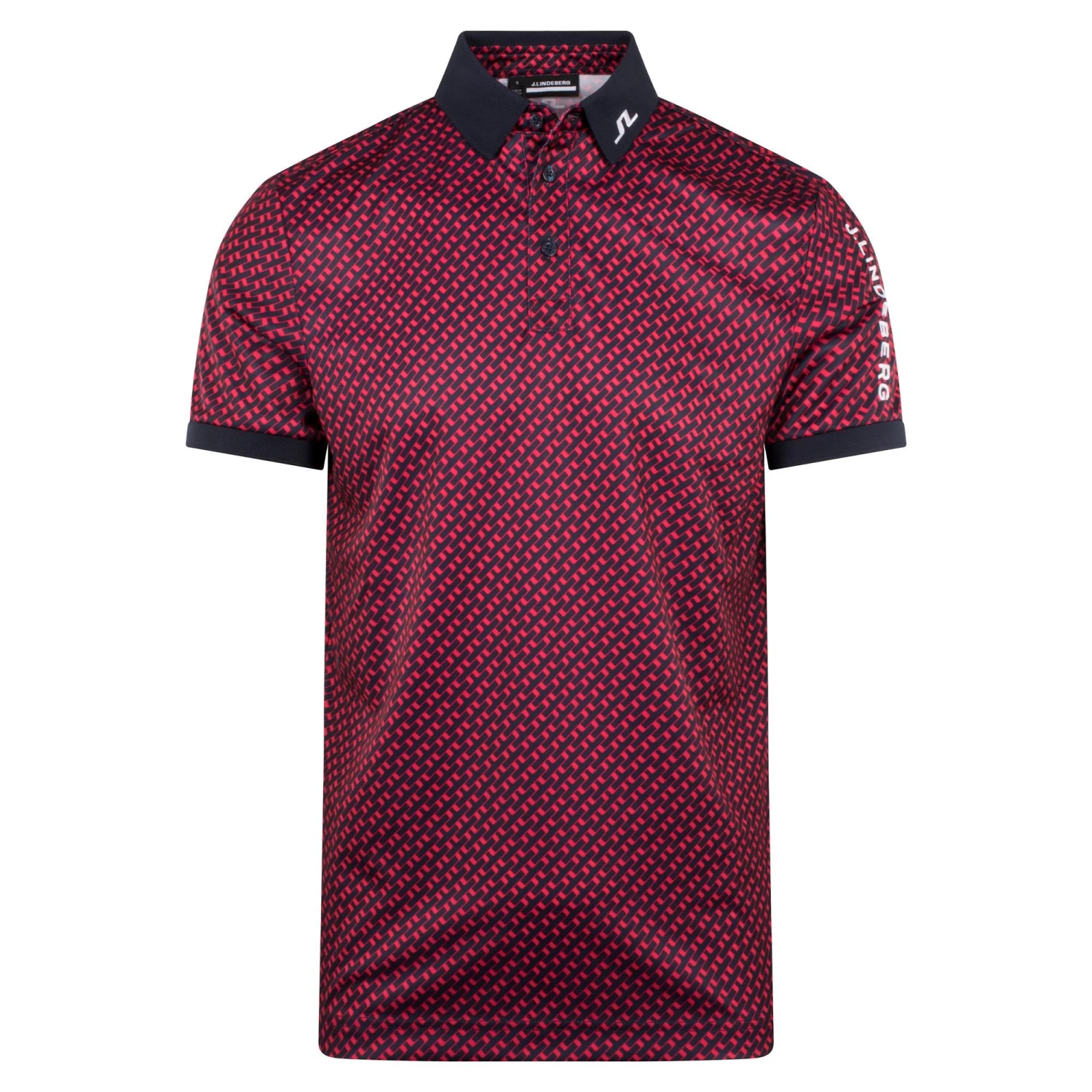 J.Lindeberg J Lindeberg Tour Tech Print Mens Golf Polo Shirt Tour Geo Navy 1 J.Lindeberg J Lindeberg Tour Tech Print Mens Golf Polo Shirt Tour Geo Navy