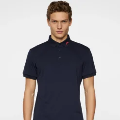 J.Lindeberg J Lindeberg KV Print Mens Golf Polo Shirt Tour Geo Navy -Teepeg Shop image451114548