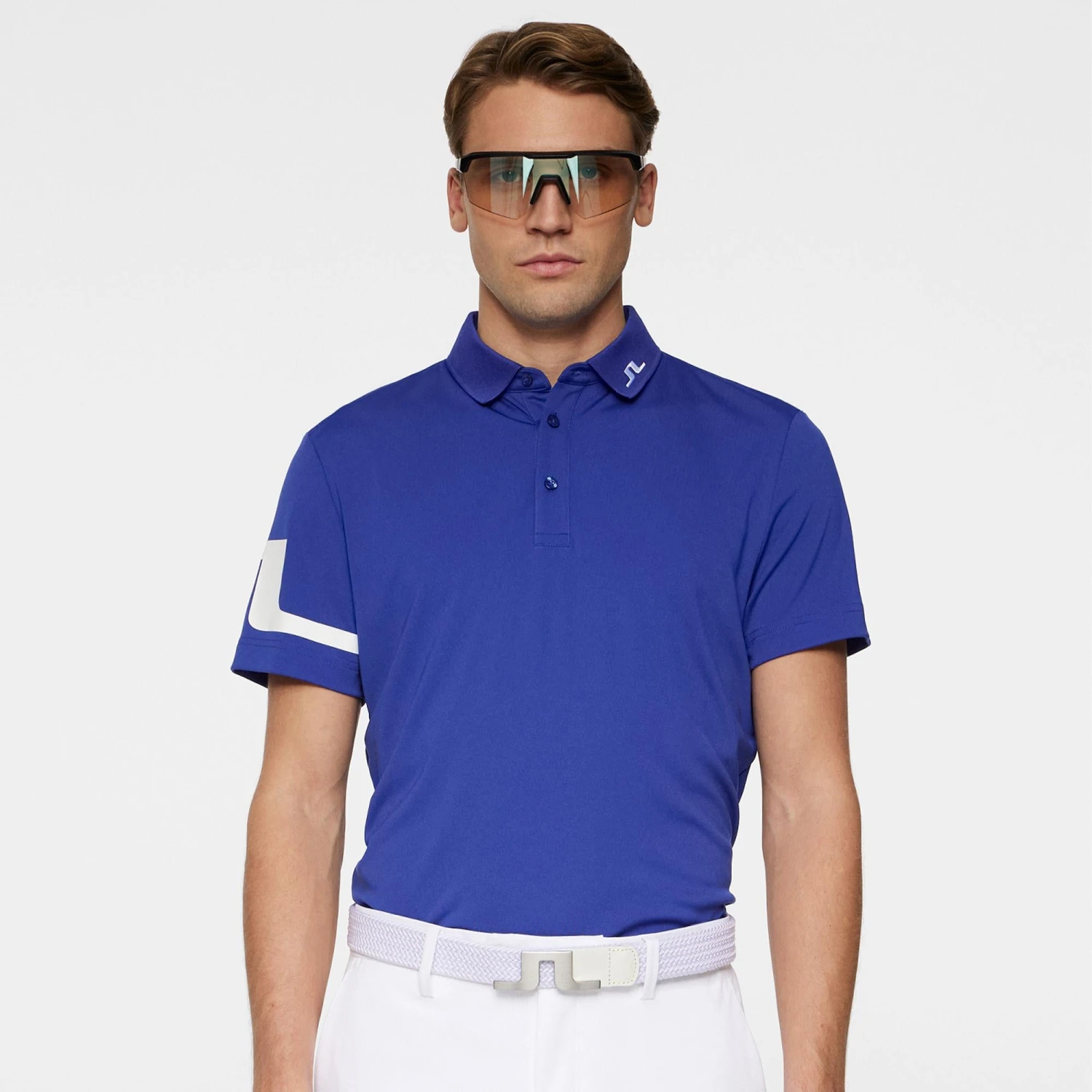 J.Lindeberg J Lindeberg Heath Mens Golf Polo Shirt Clematis Blue 4 J.Lindeberg J Lindeberg Heath Mens Golf Polo Shirt Clematis Blue - Image 4